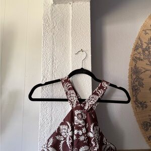 Ann Taylor Floral Dress in Brown and White